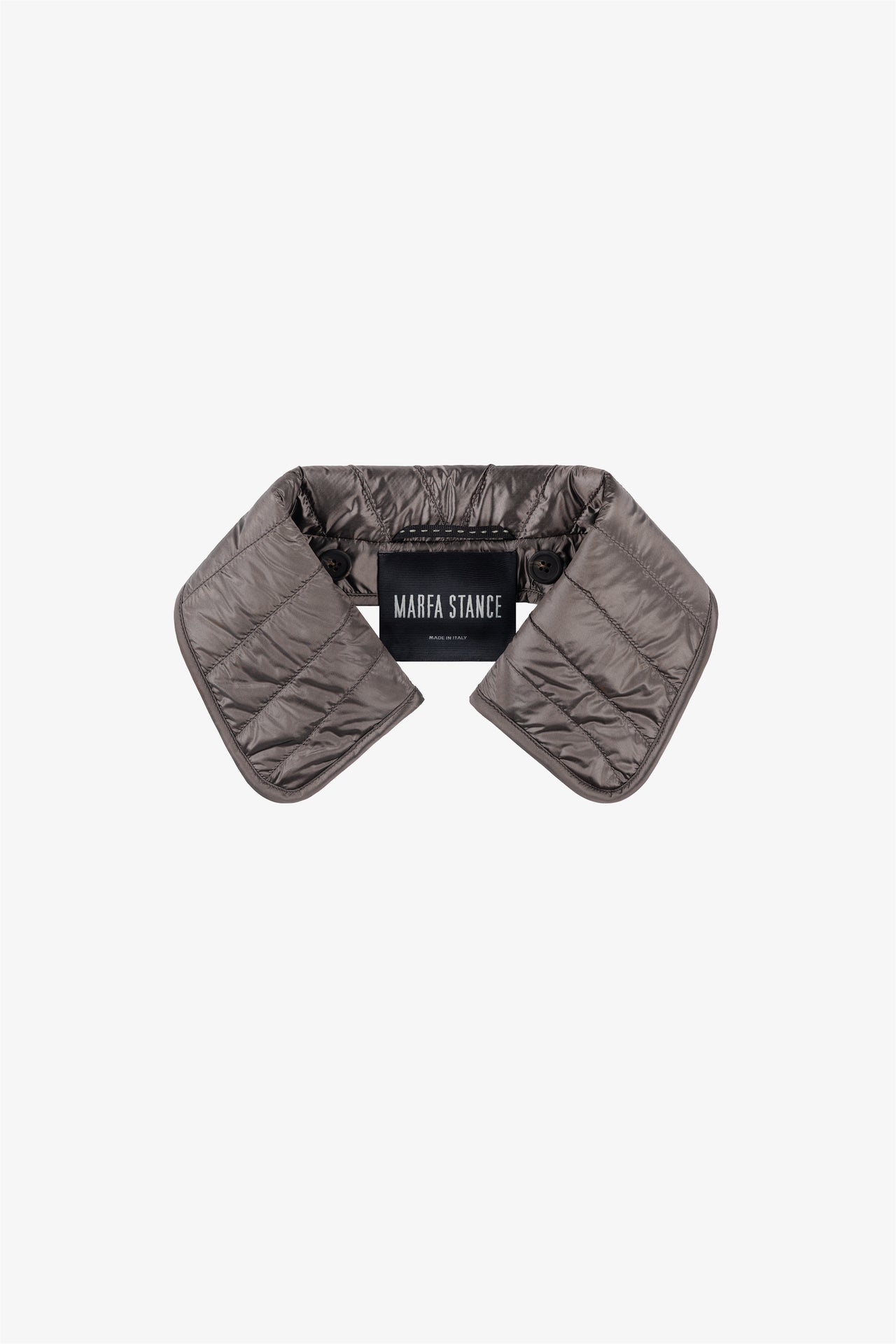 Quilted Nylon & Wool Collar - Granite / Bordeaux