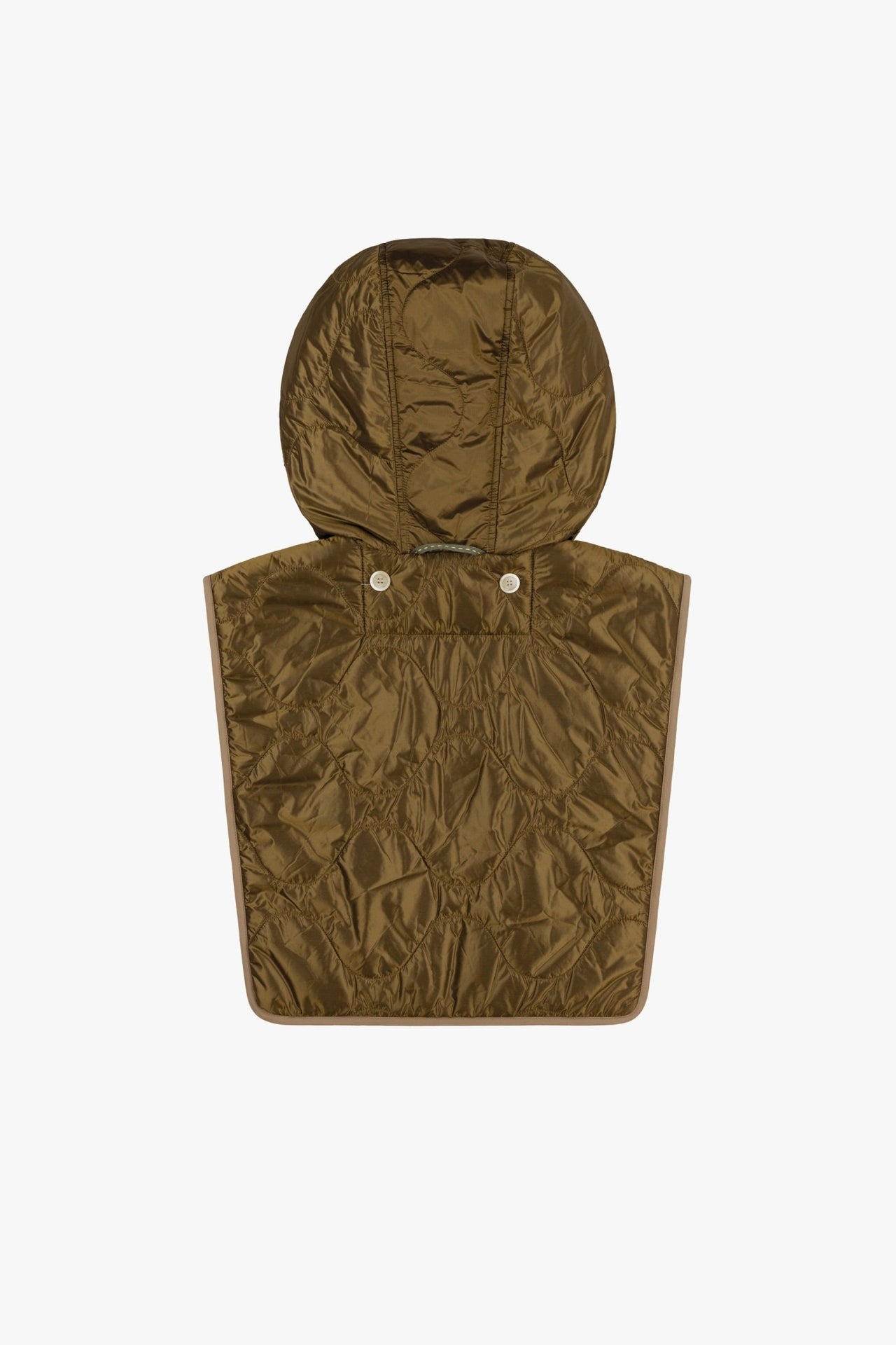 Quilted Zip Hood - Mocha Brown / Antique Gold