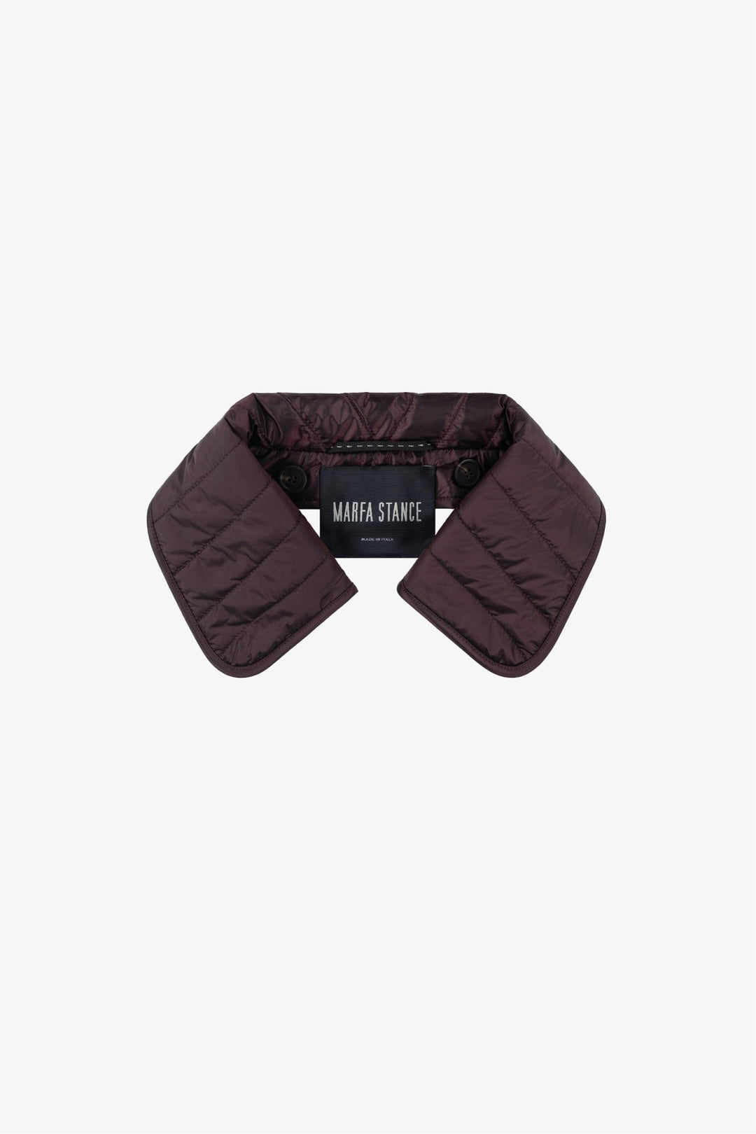Quilted Nylon & Wool Collar - Bordeaux / Sienna