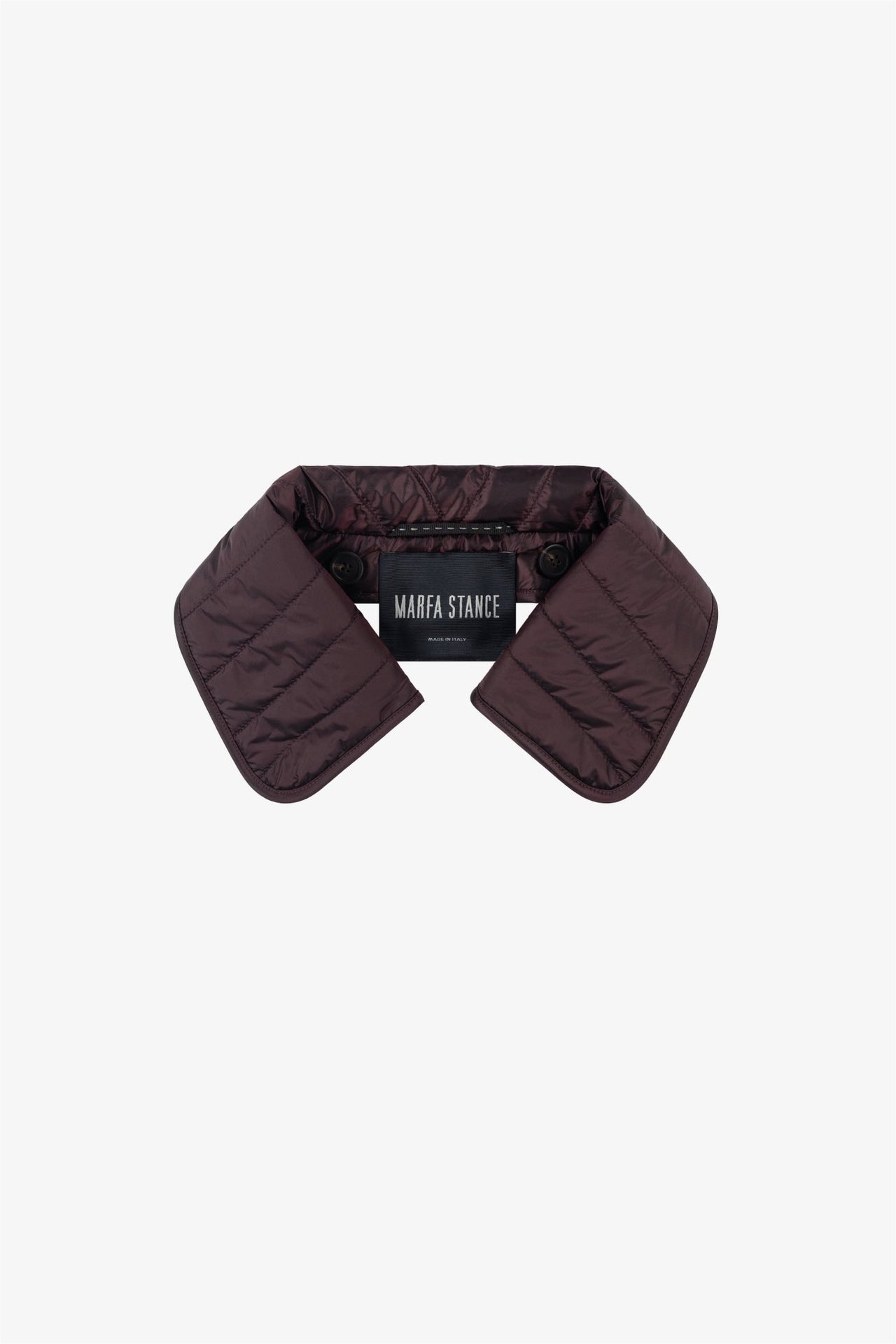 Quilted Nylon & Wool Collar - Bordeaux / Sienna