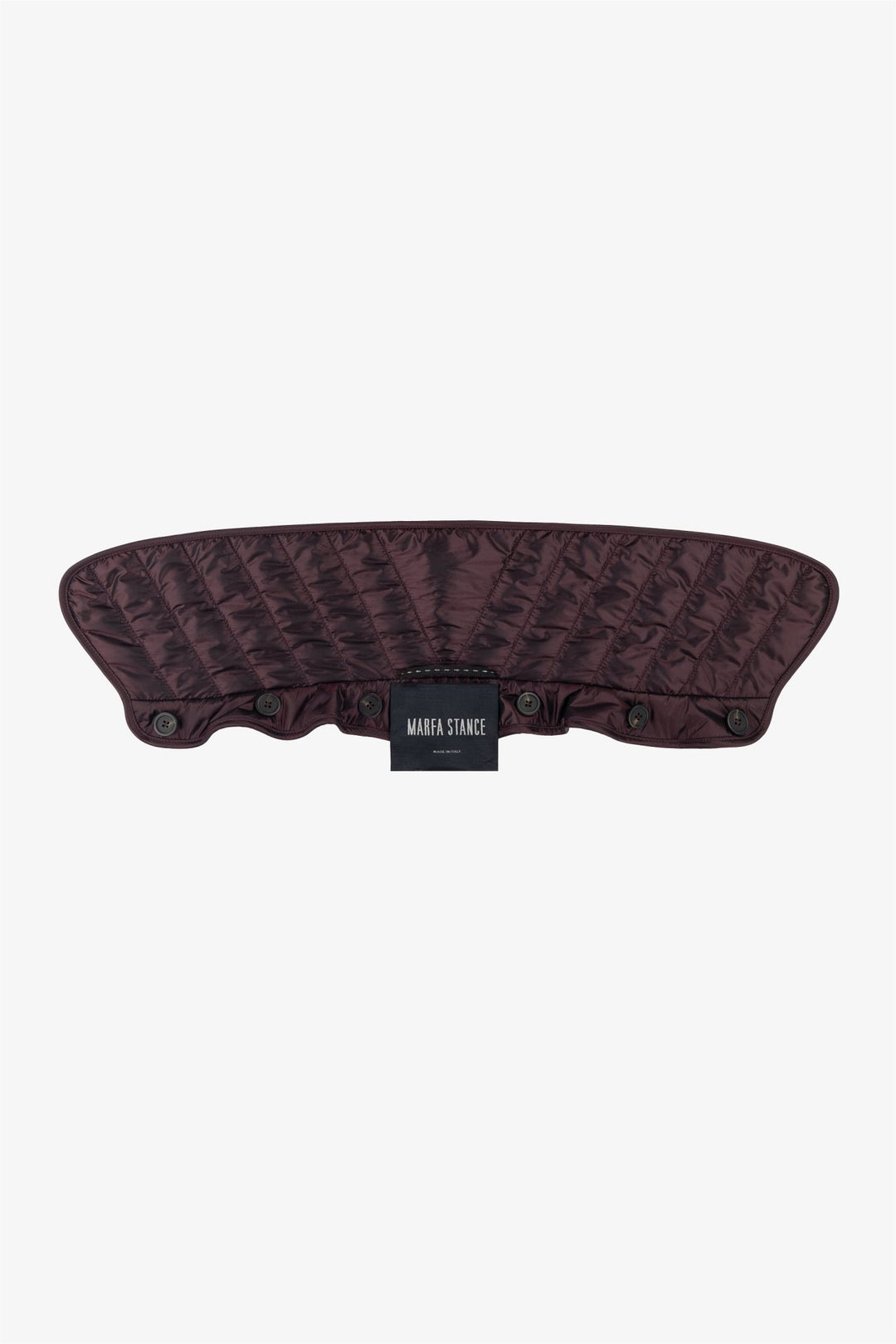 Quilted Nylon & Wool Collar - Bordeaux / Sienna