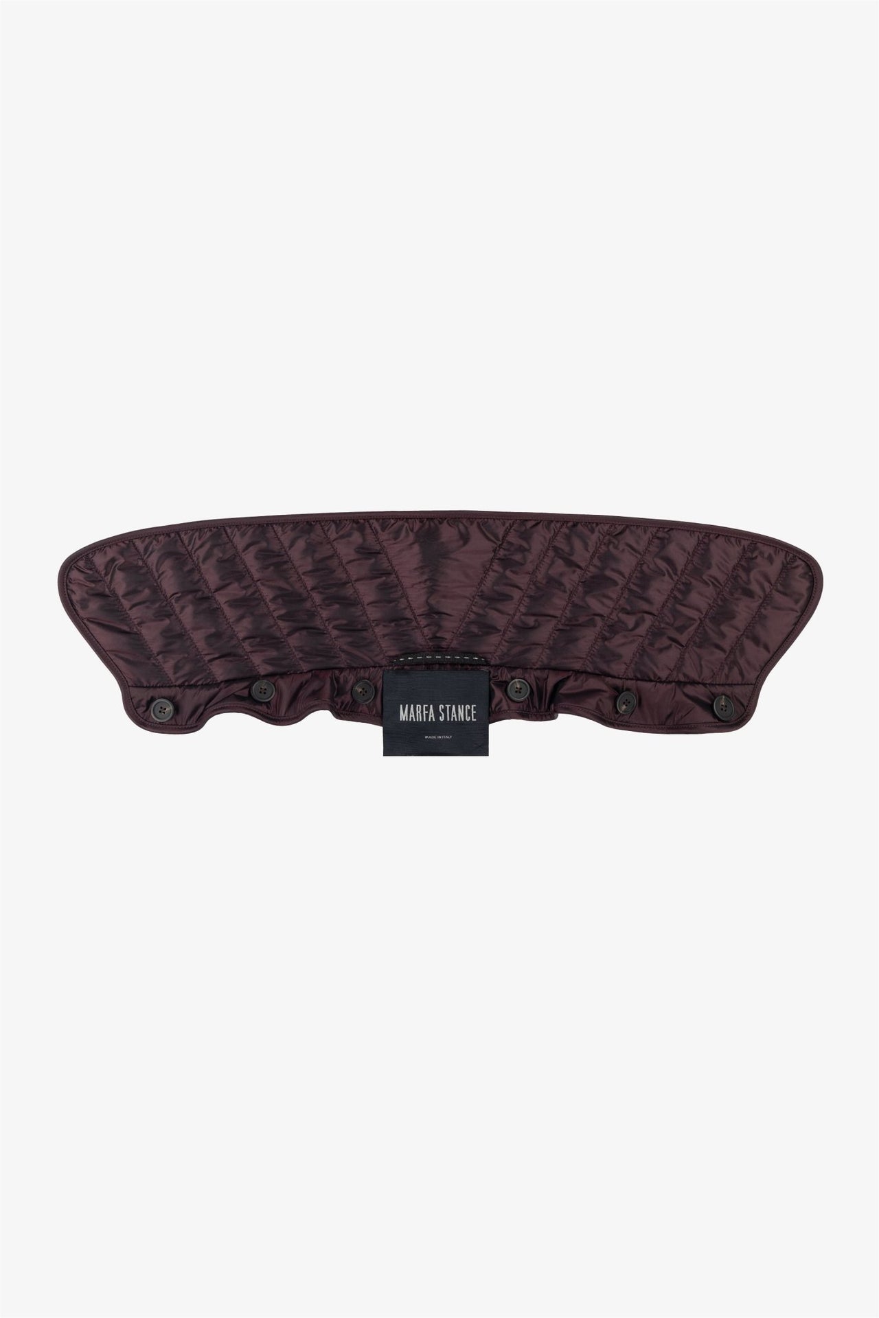 Quilted Nylon & Wool Collar - Bordeaux / Sienna