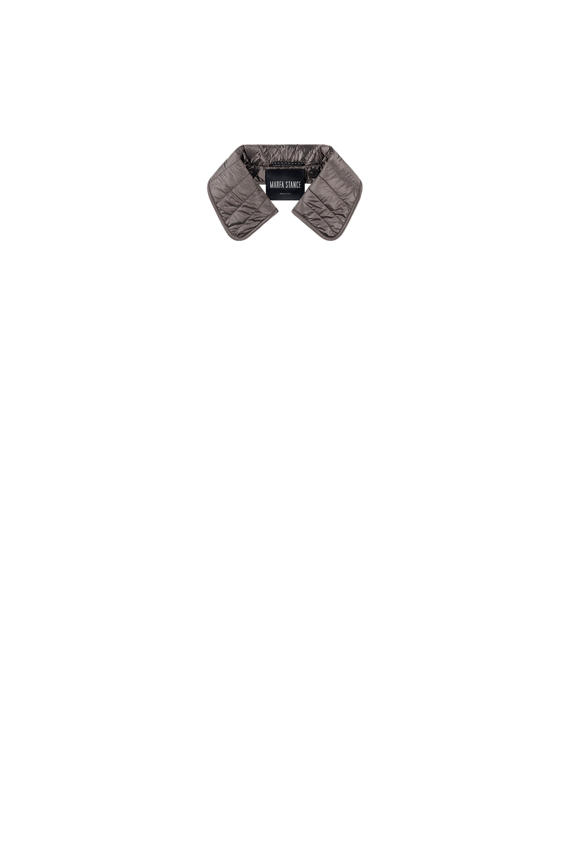 Quilted Nylon & Wool Collar - Granite / Bordeaux - Layer 8