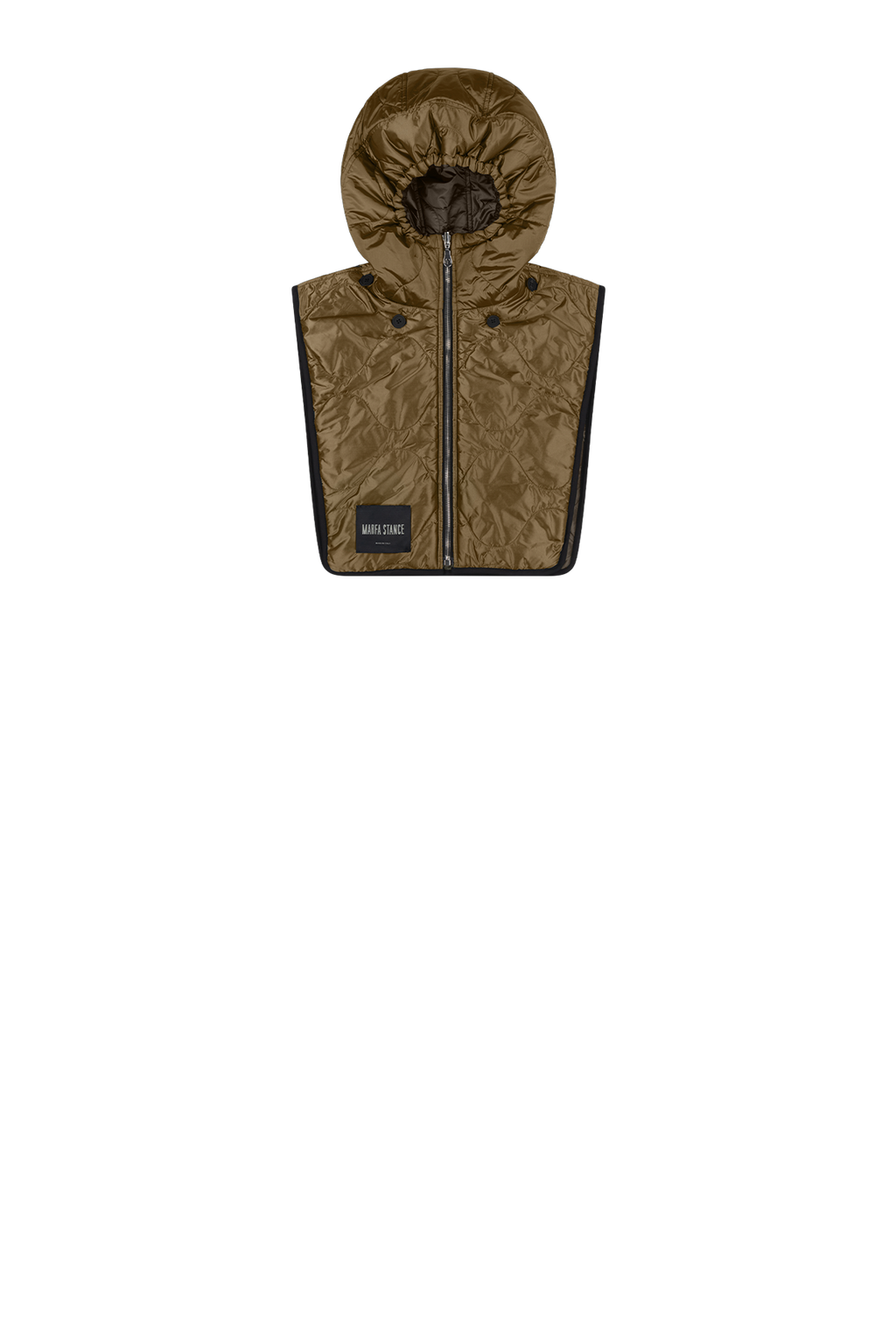 Quilted Zip Hood - Black / Antique Gold - Layer 4