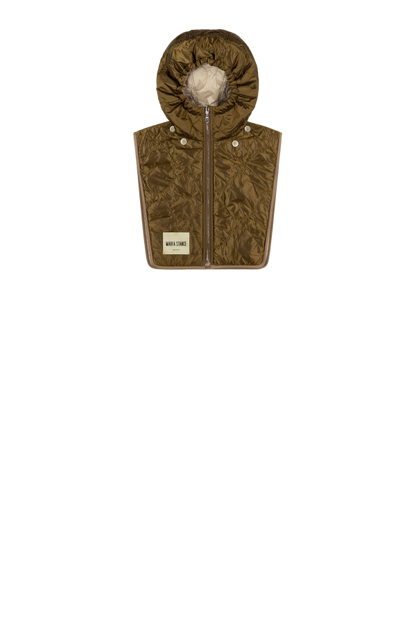 Quilted Zip Hood - Mocha Brown / Antique Gold - Layer 4