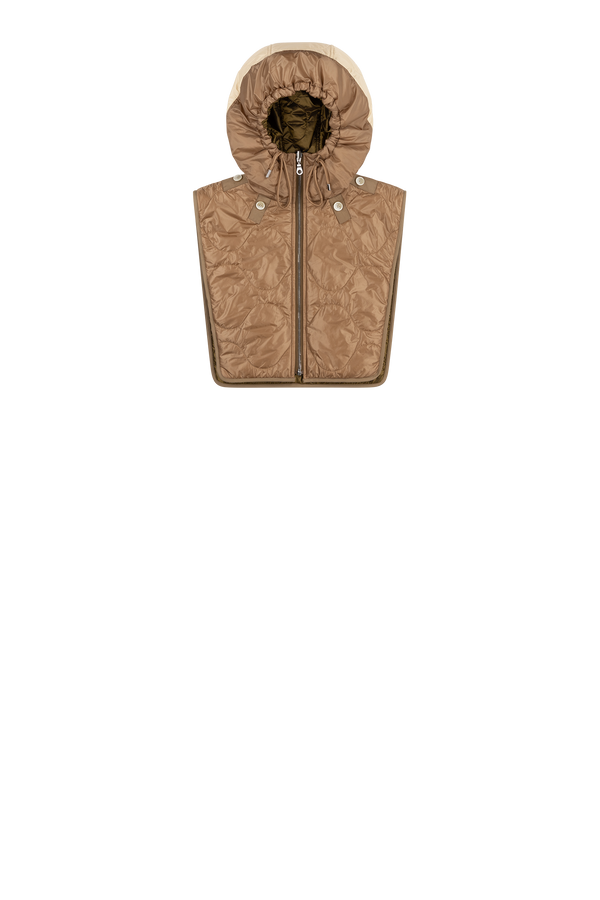 Quilted Zip Hood - Mocha Brown / Antique Gold - Layer 4
