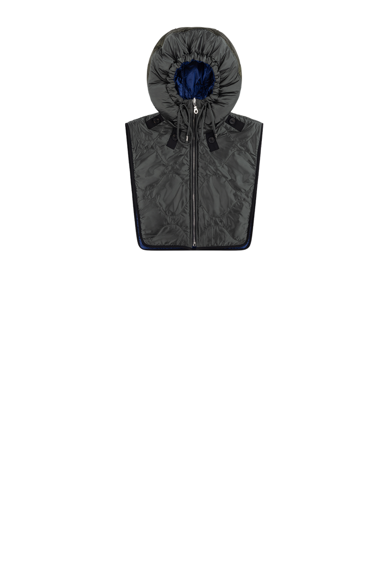 Quilted Zip Hood - Anthracite / Bright Navy - Layer 4
