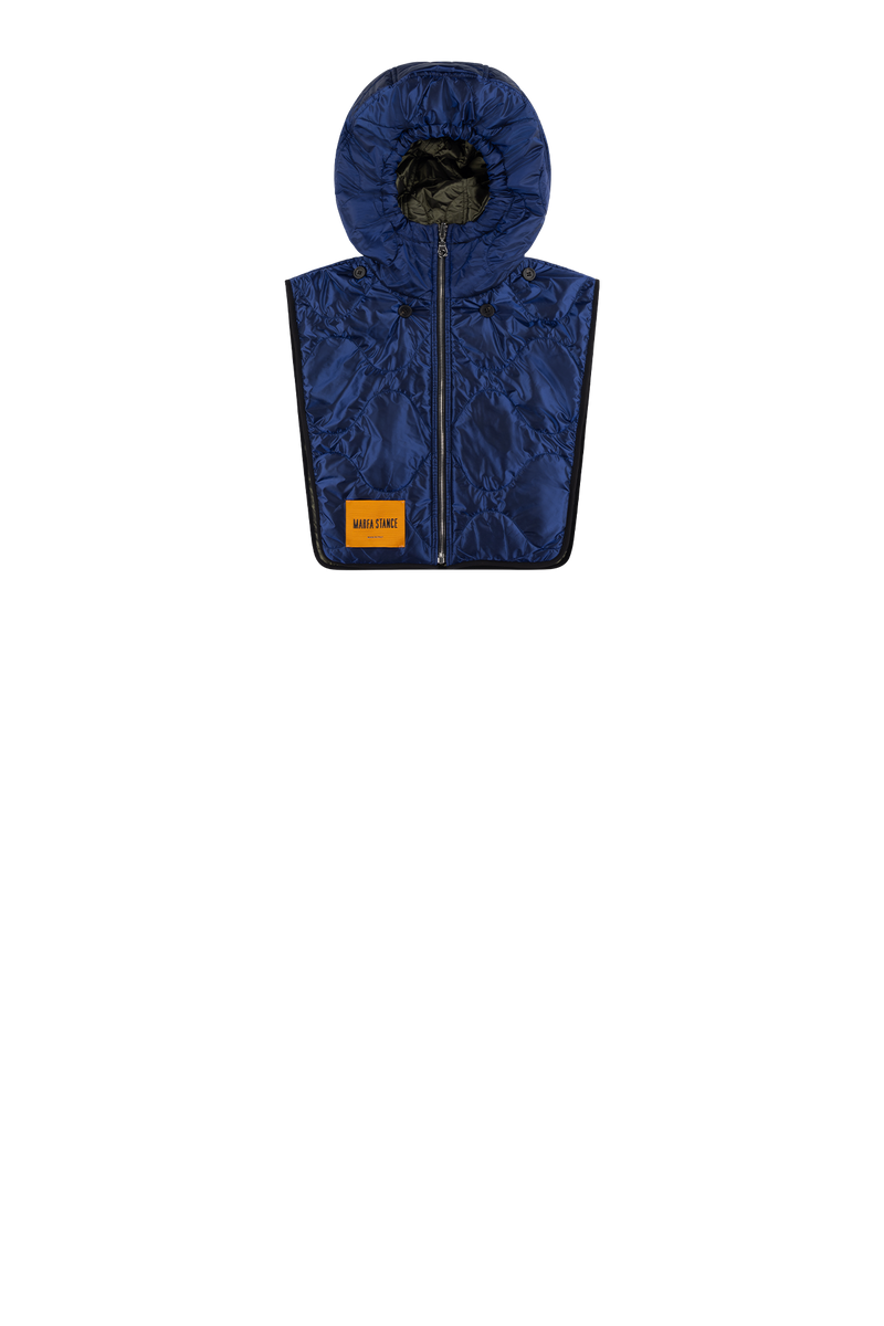 Quilted Zip Hood - Anthracite / Bright Navy - Layer 4