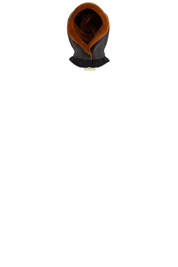 Shearling Close Fit Hood - Dark Brown / Amber - Layer 4