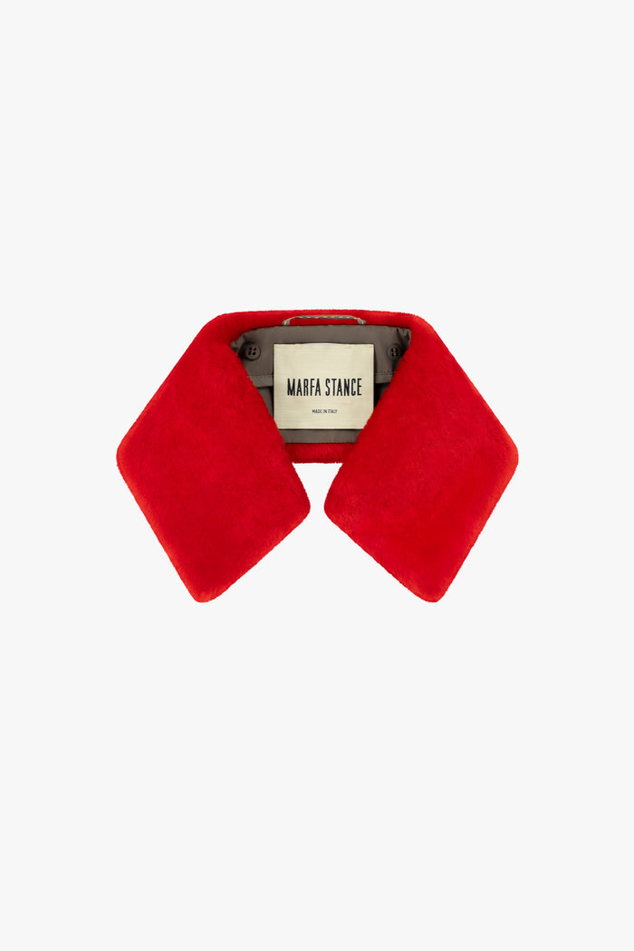 Shearling Collar - Cardinal Red
