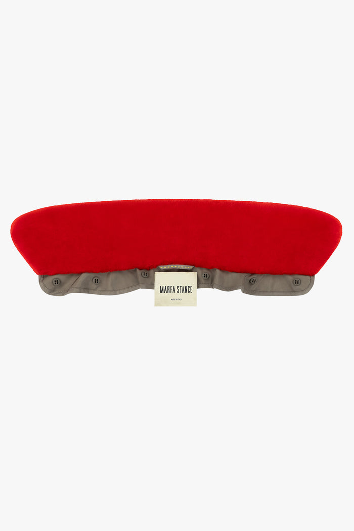 Shearling Collar - Cardinal Red
