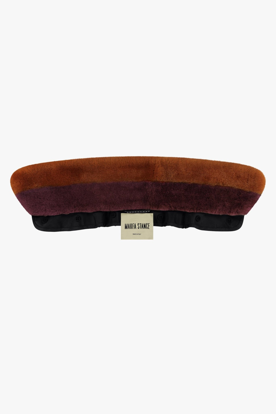 Shearling Stripe Collar - Amber & Wine
