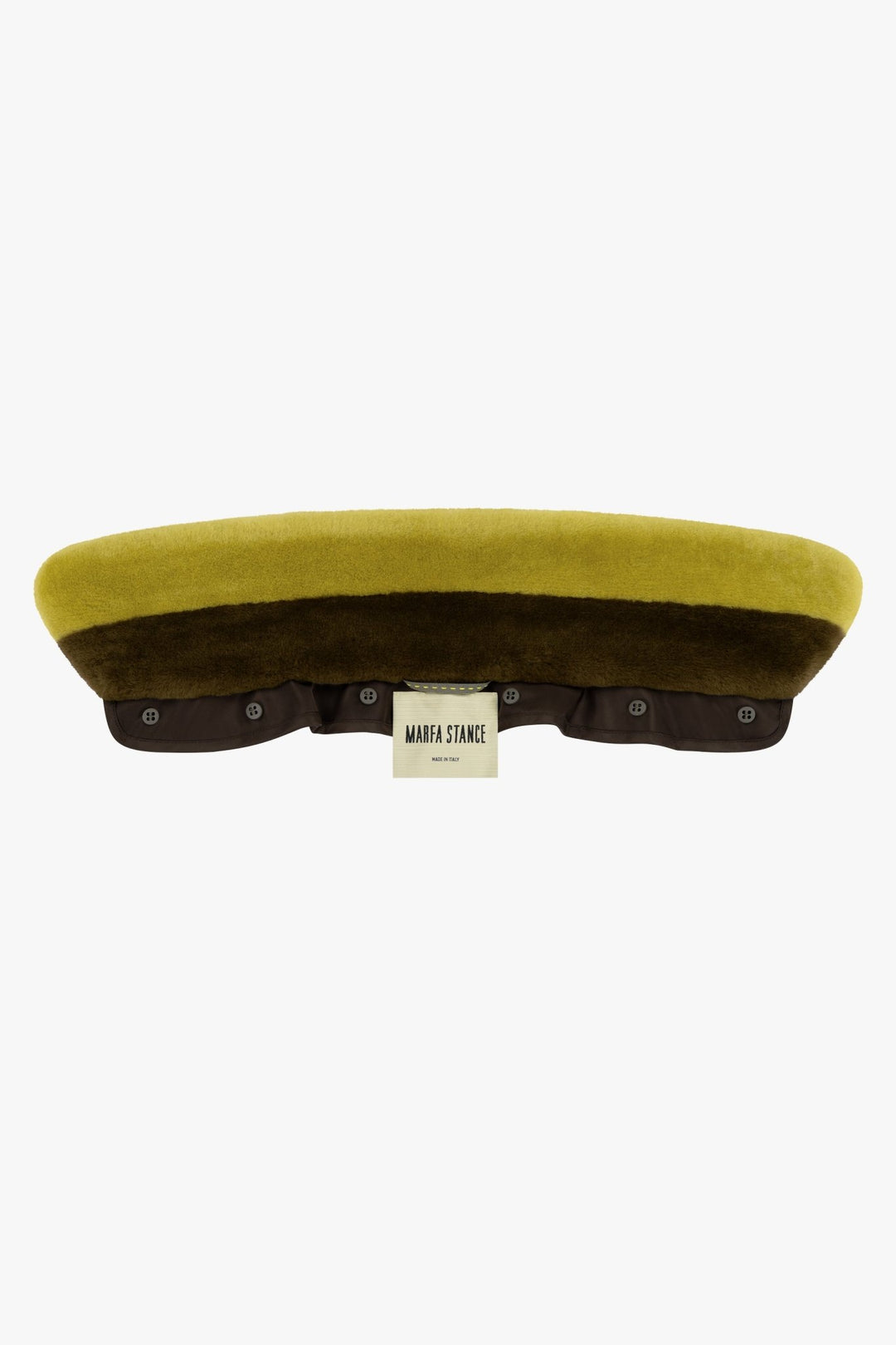 Shearling Stripe Collar - Chartreuse & Dark Olive