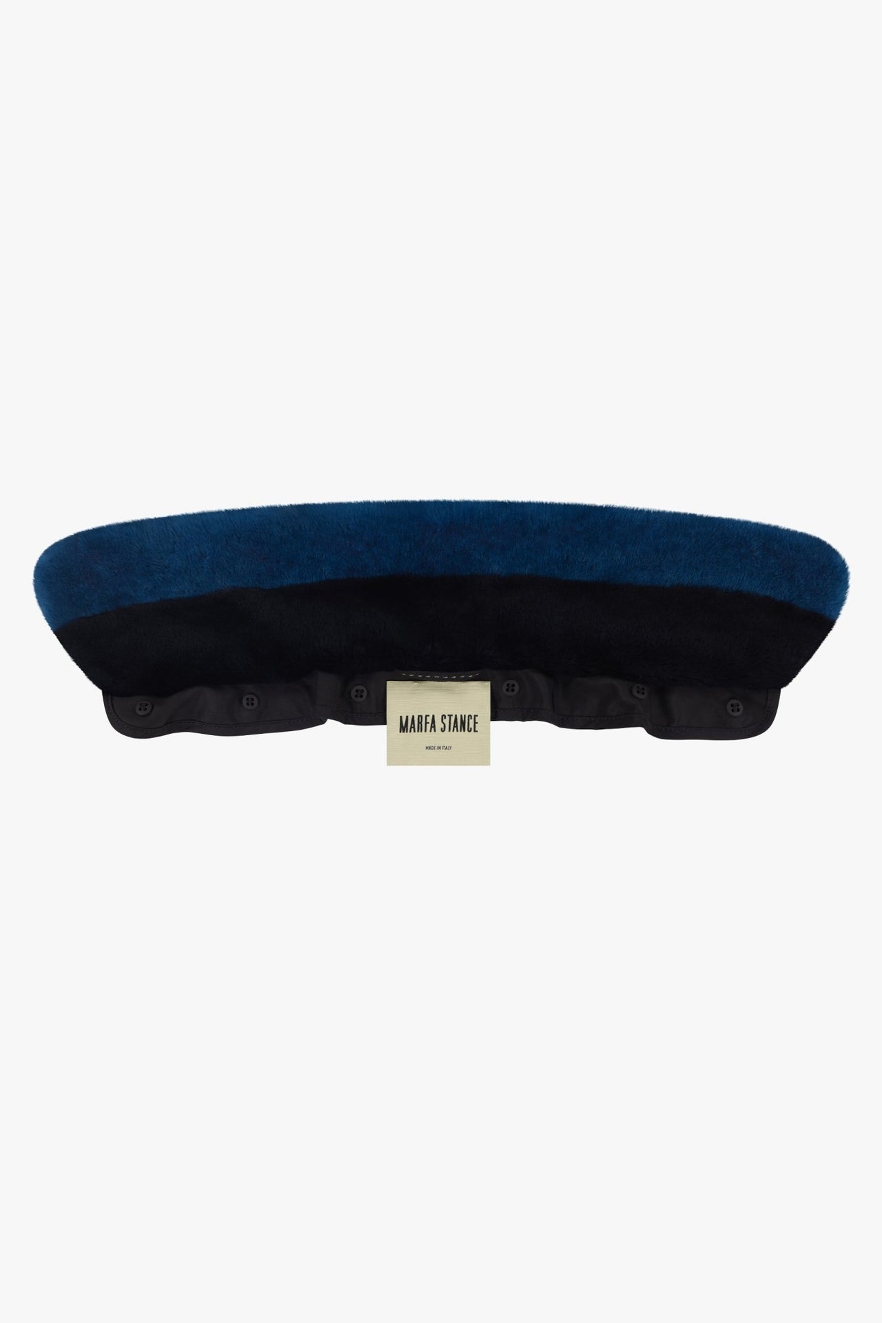 Shearling Stripe Collar - Petrol & Midnight