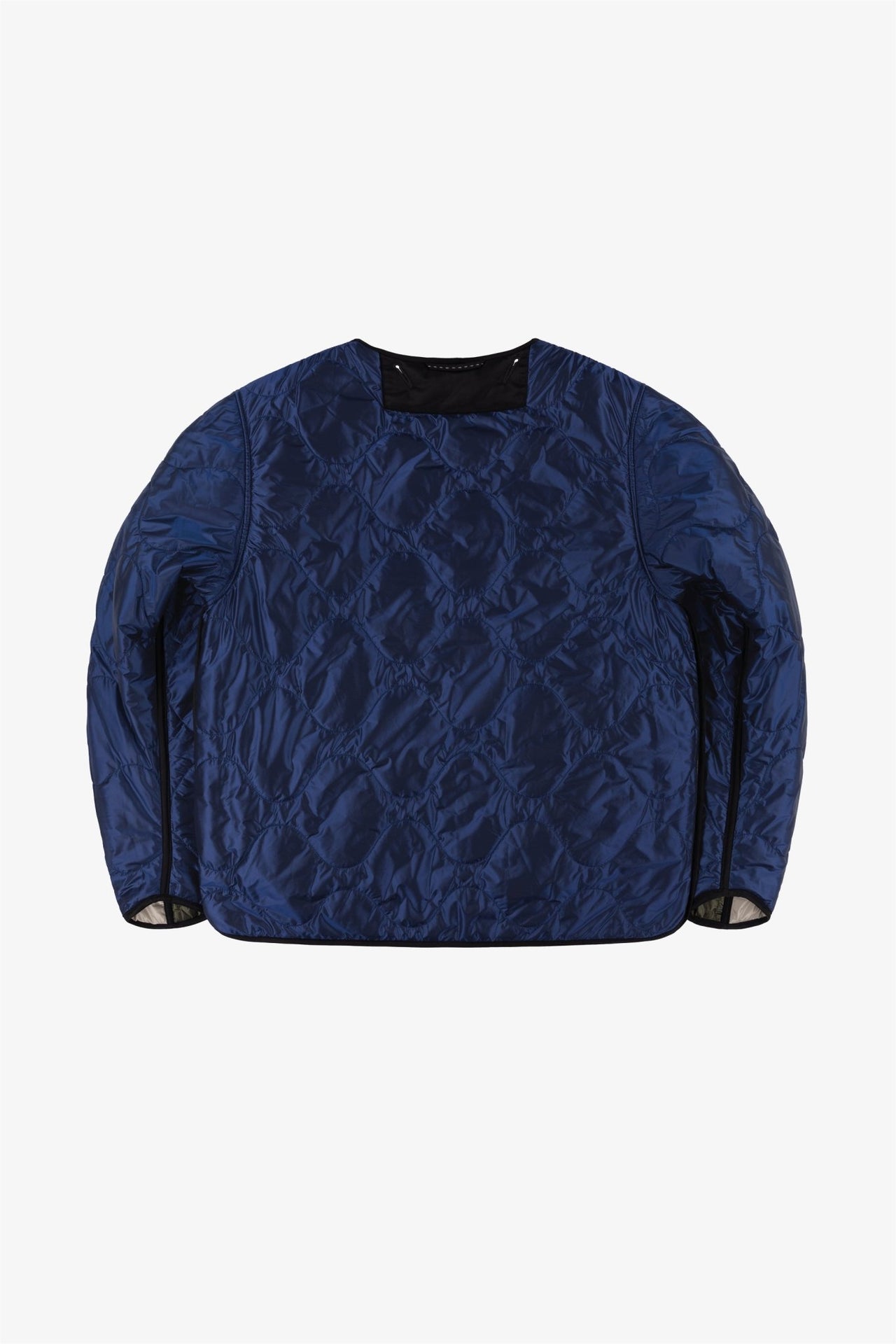 Signature Patchwork Cropped Quilt - Dark Olive & Dove Grey / Bright Navy