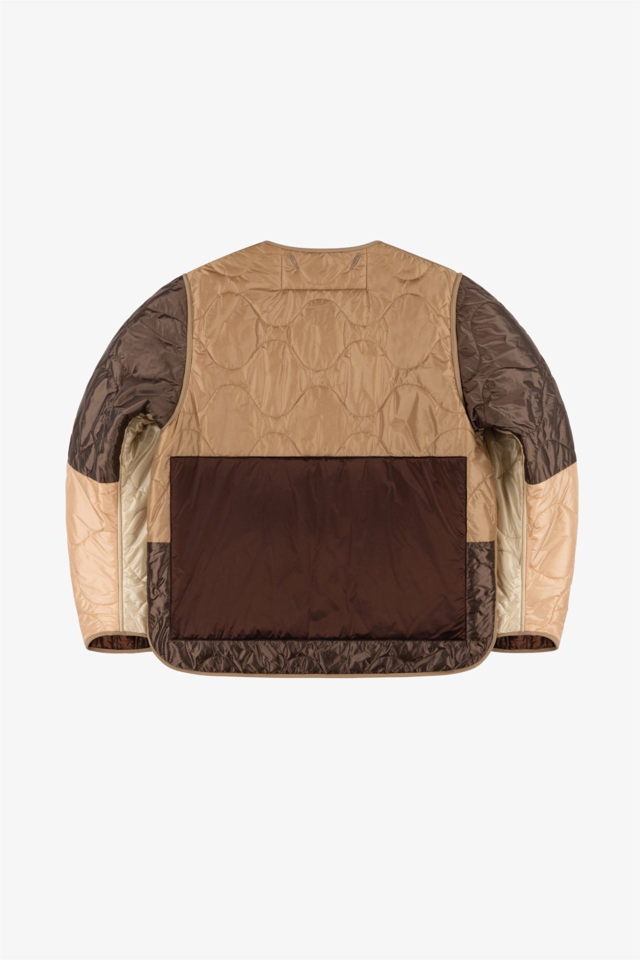 Signature Patchwork Cropped Quilt - Oyster / Dark Sienna