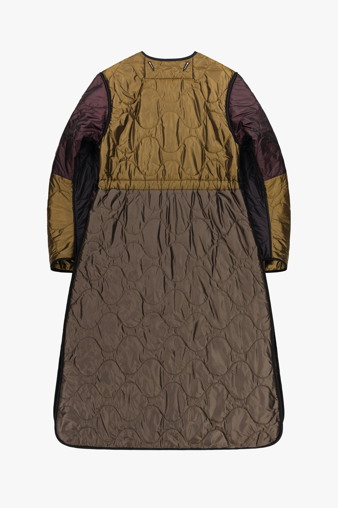 Signature Patchwork Long Quilt - Black / Antique Gold