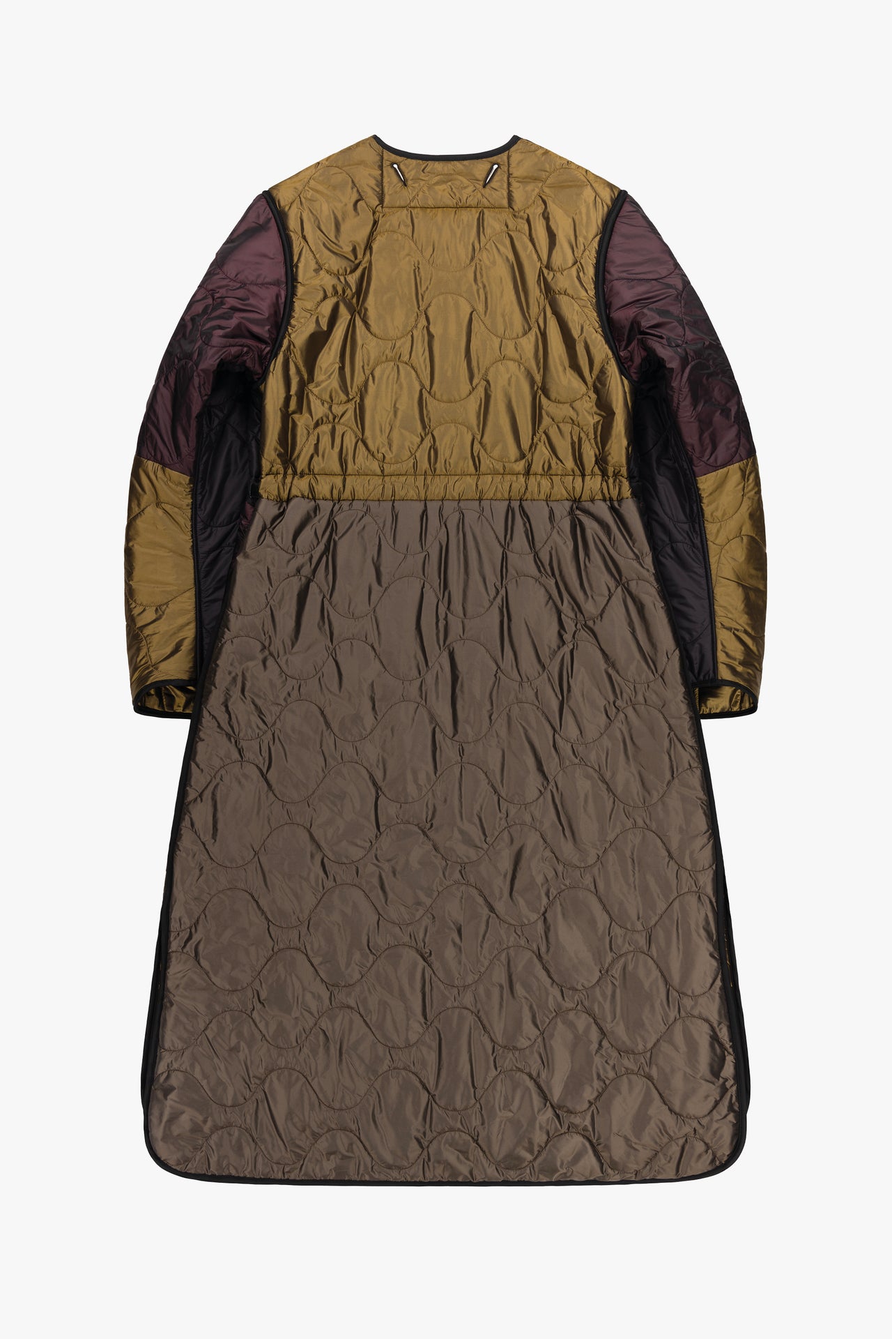 Signature Patchwork Long Quilt - Black / Antique Gold