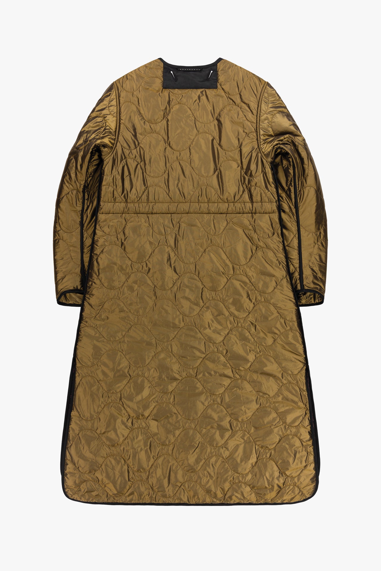 Signature Patchwork Long Quilt - Black / Antique Gold