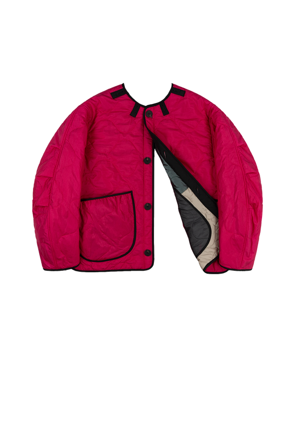 Signature Patchwork Cropped Quilt - Mineral Green / Fuchsia - Layer 6