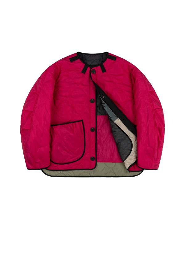 Signature Patchwork Cropped Quilt - Mineral Green / Fuchsia - Layer 1