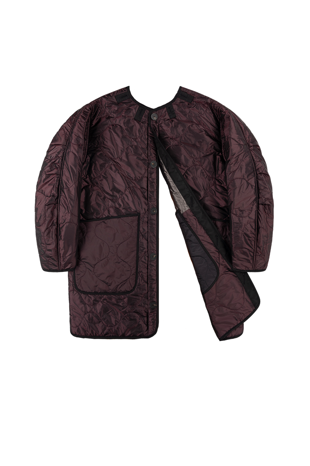 Signature Patchwork Quilt - Granite / Wine - Layer 6