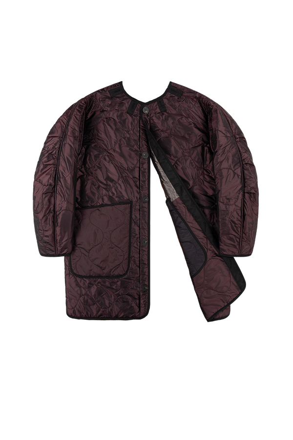 Signature Patchwork Quilt - Granite / Bordeaux - Layer 6