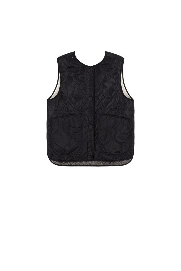 Signature Patchwork Wool Vest - Heather Grey & Ivory / Black - Layer 5