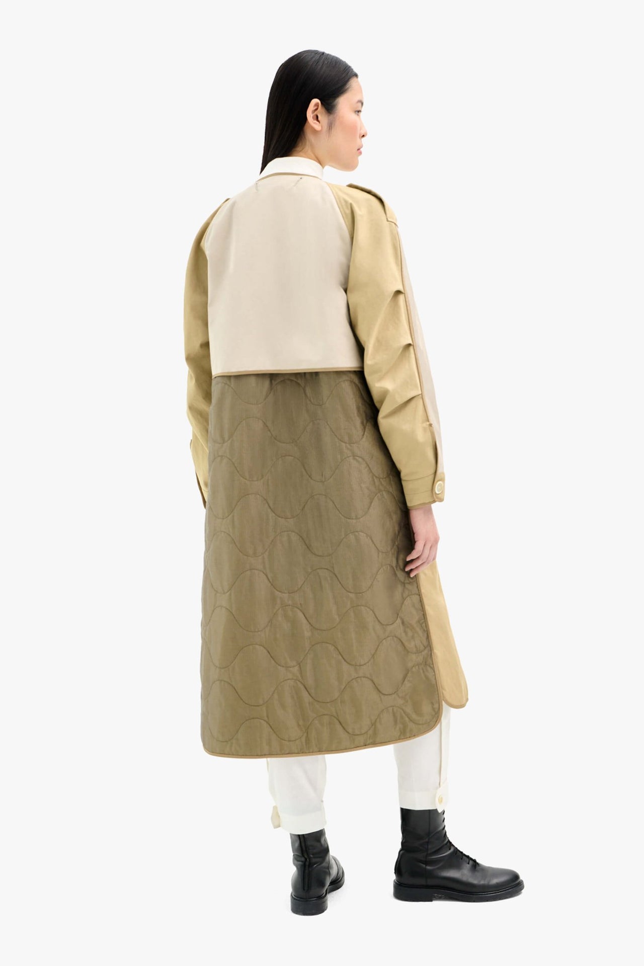 Signature Cotton Trenchcoat - Stone / Pale Sage & Olive