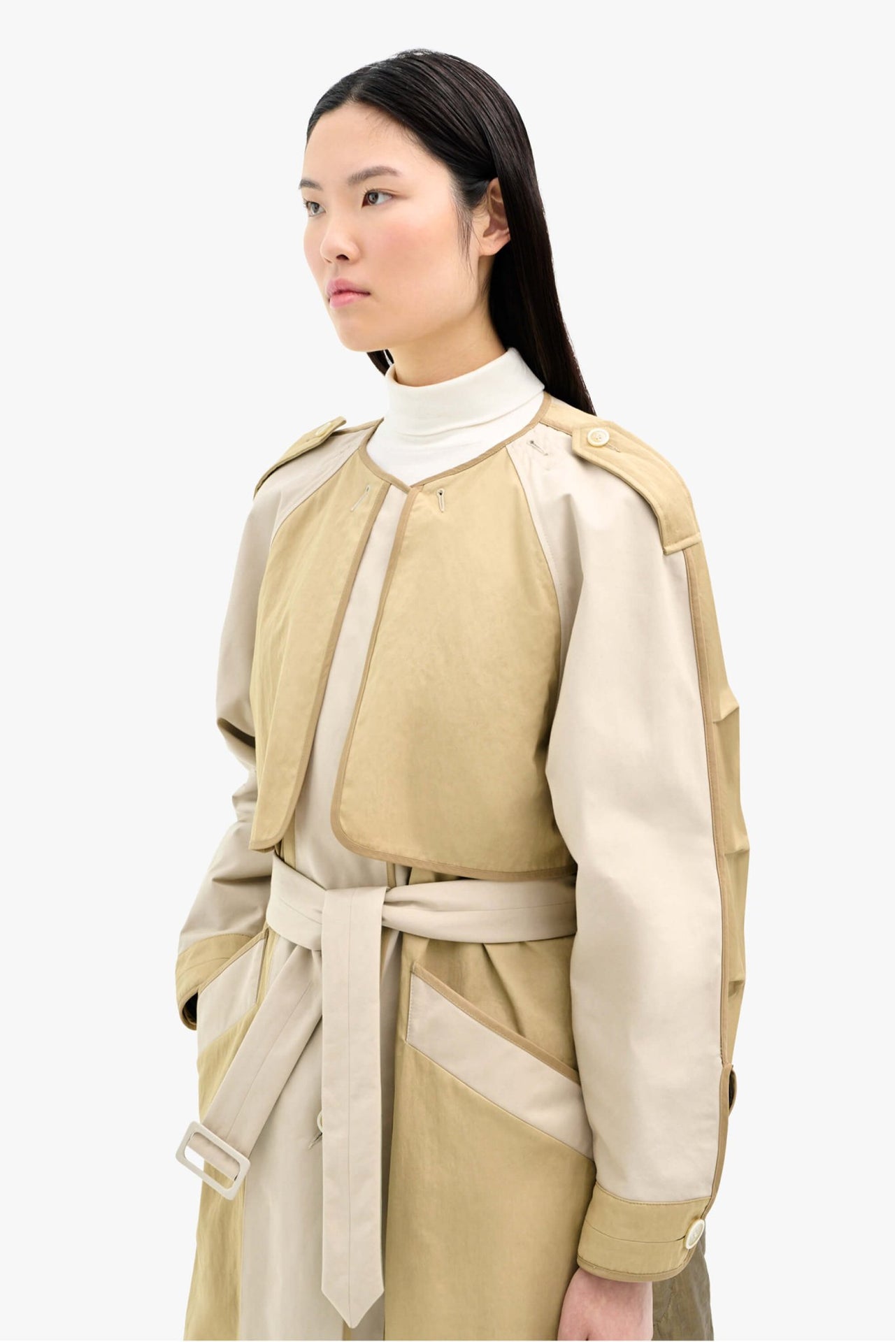 Signature Cotton Trenchcoat - Stone / Pale Sage & Olive