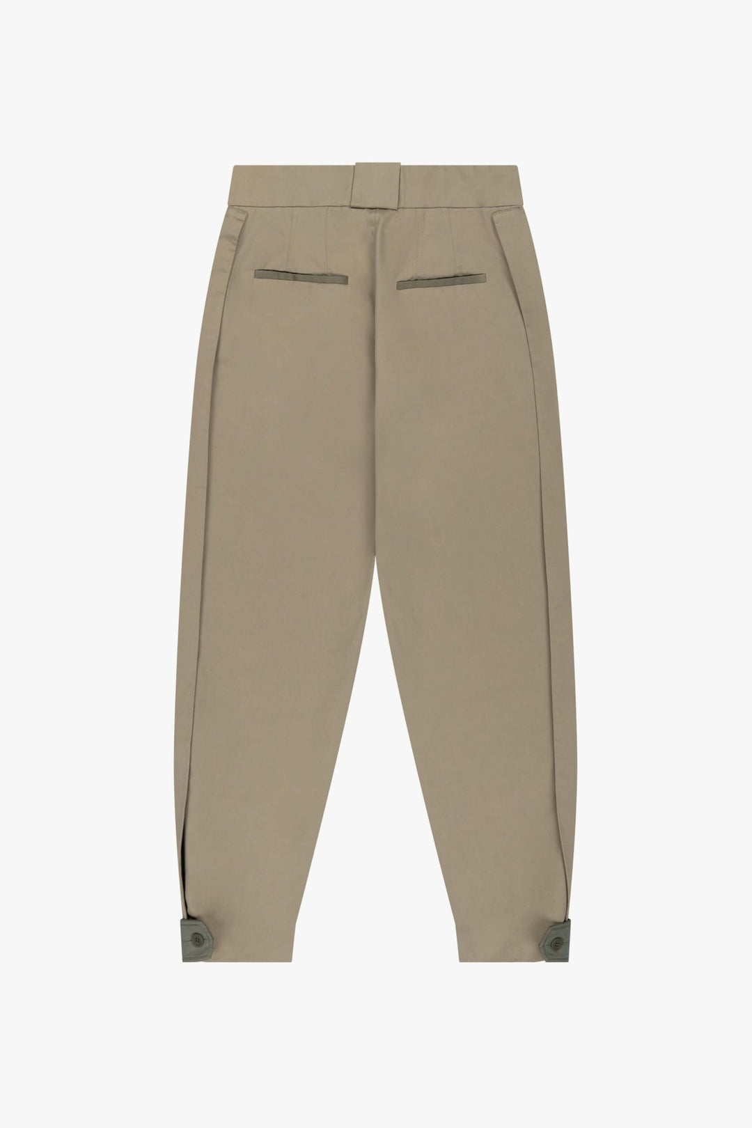 Patchwork Tapered Trousers - Olive / Dark Taupe