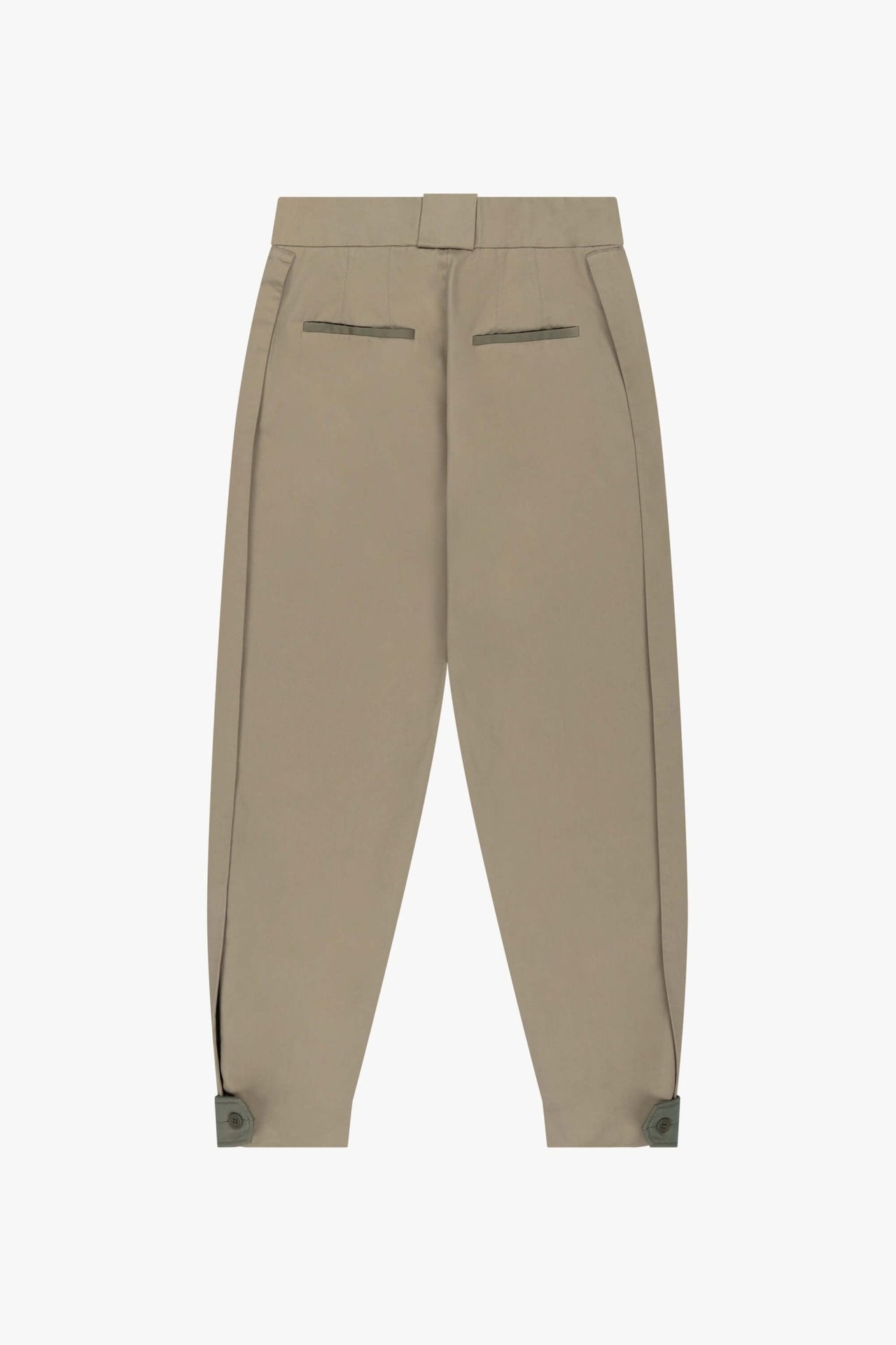 Patchwork Tapered Trousers - Olive / Dark Taupe