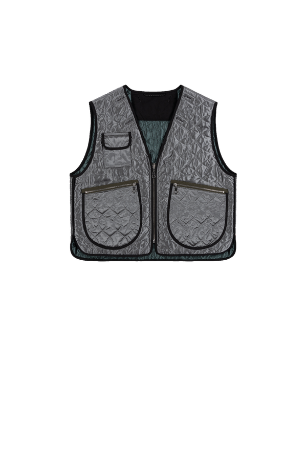 Utility Quilt Vest - Anthracite / Mineral Green - Layer 2