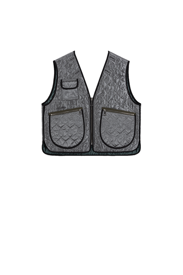 Utility Quilt Vest - Anthracite / Mineral Green - Layer 5