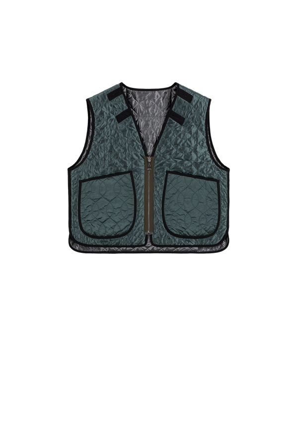 Utility Quilt Vest - Anthracite / Mineral Green - Layer 2