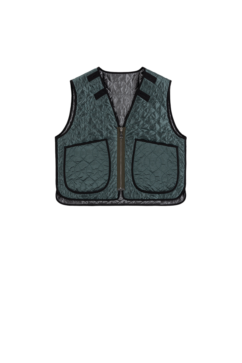 Utility Quilt Vest - Anthracite / Mineral Green - Layer 2