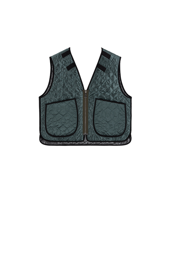 Utility Quilt Vest - Anthracite / Mineral Green - Layer 5
