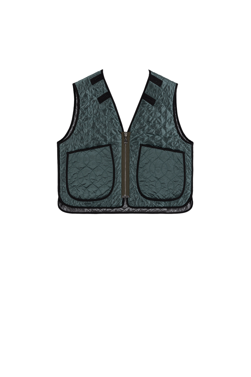 Utility Quilt Vest - Anthracite / Mineral Green - Layer 5