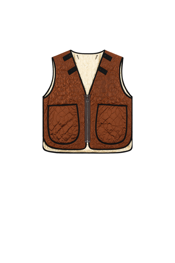 Utility Quilt Vest - Ivory / Amber - Layer 2