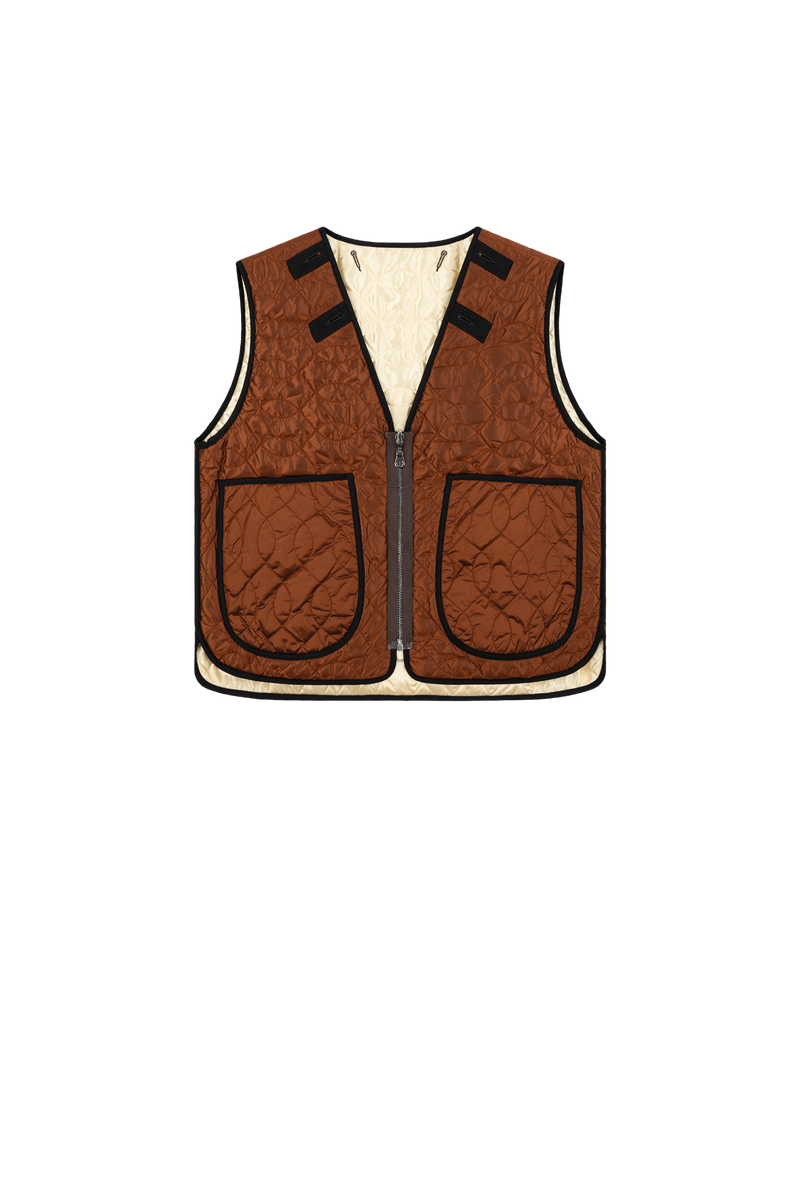 Utility Quilt Vest - Ivory / Amber - Layer 2