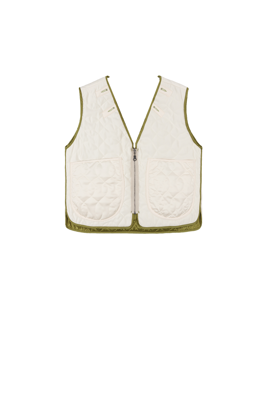 Utility Quilt Vest - Chartreuse / Ivory - Layer 5