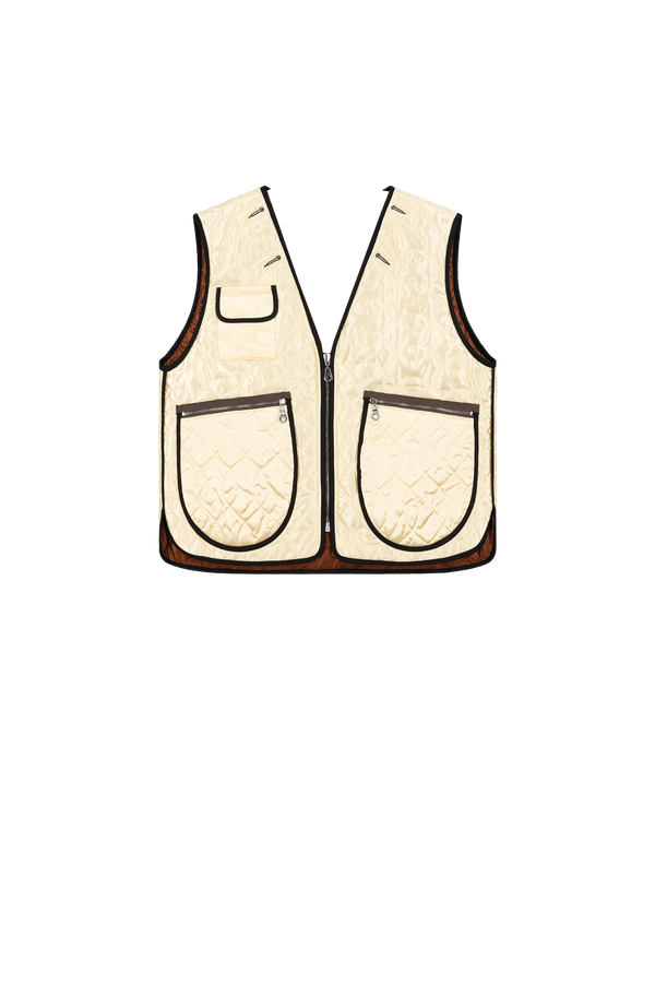 Utility Quilt Vest - Ivory / Amber - Layer 5