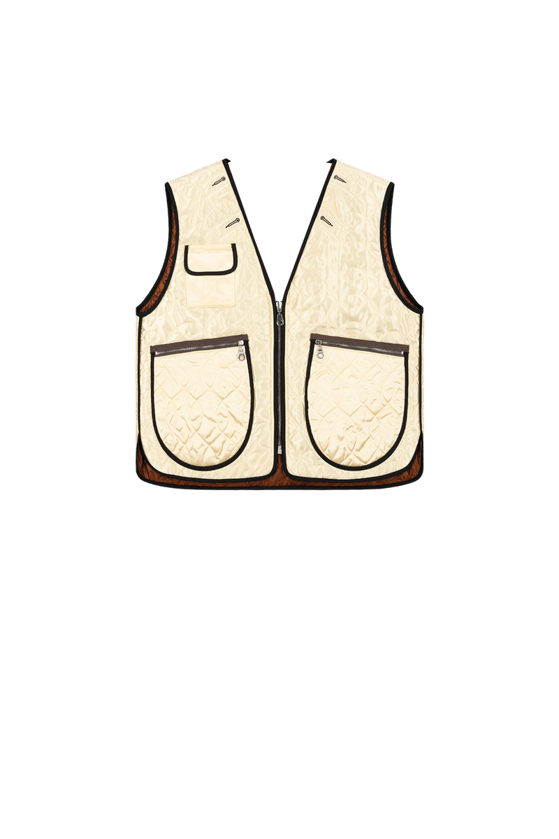 Utility Quilt Vest - Ivory / Amber - Layer 5