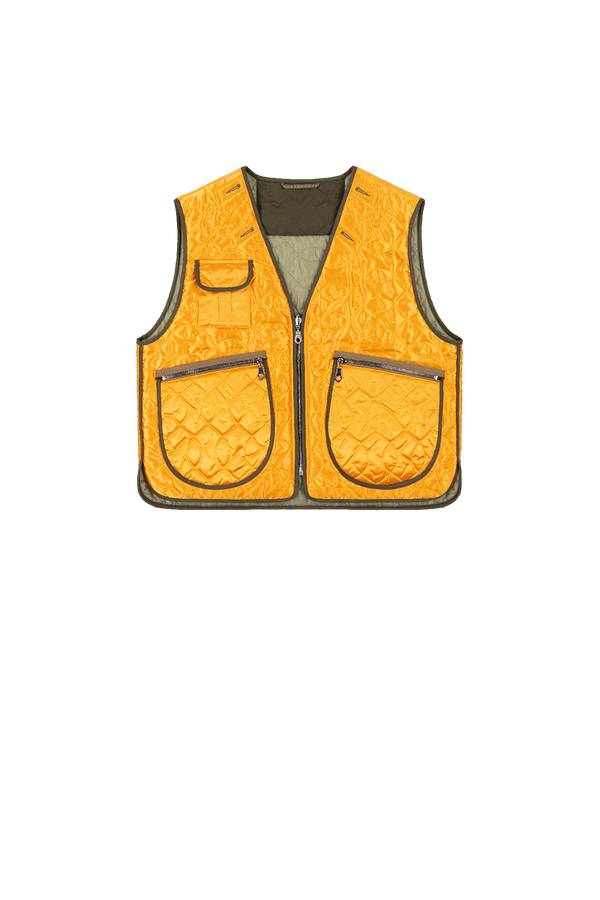 Utility Quilt Vest - Clementine / Pale Sage - Layer 2