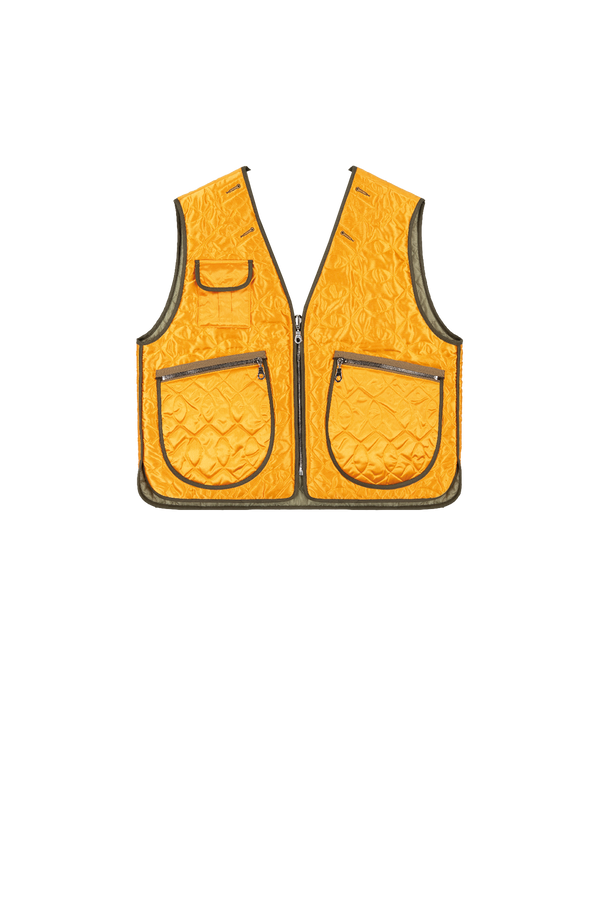 Utility Quilt Vest - Clementine / Pale Sage - Layer 5