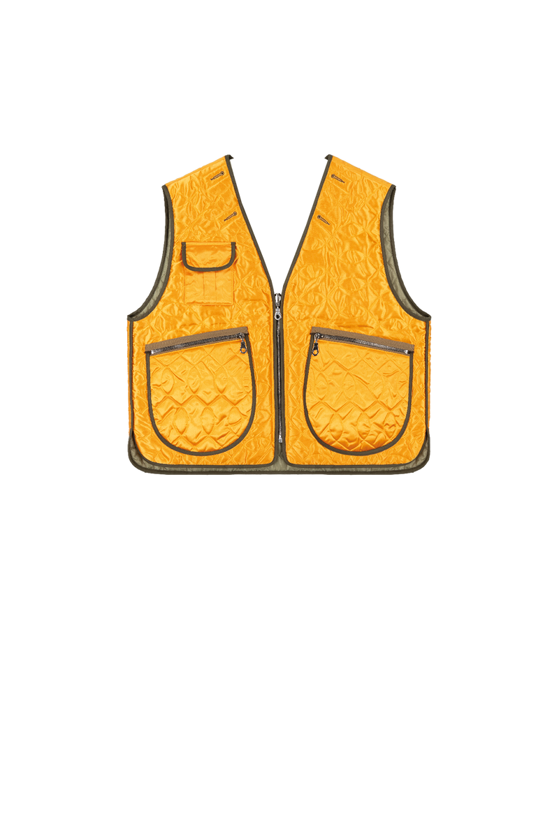 Utility Quilt Vest - Clementine / Pale Sage - Layer 5