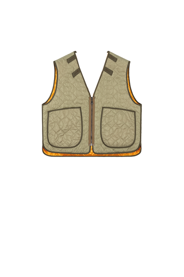 Utility Quilt Vest - Clementine / Pale Sage - Layer 5