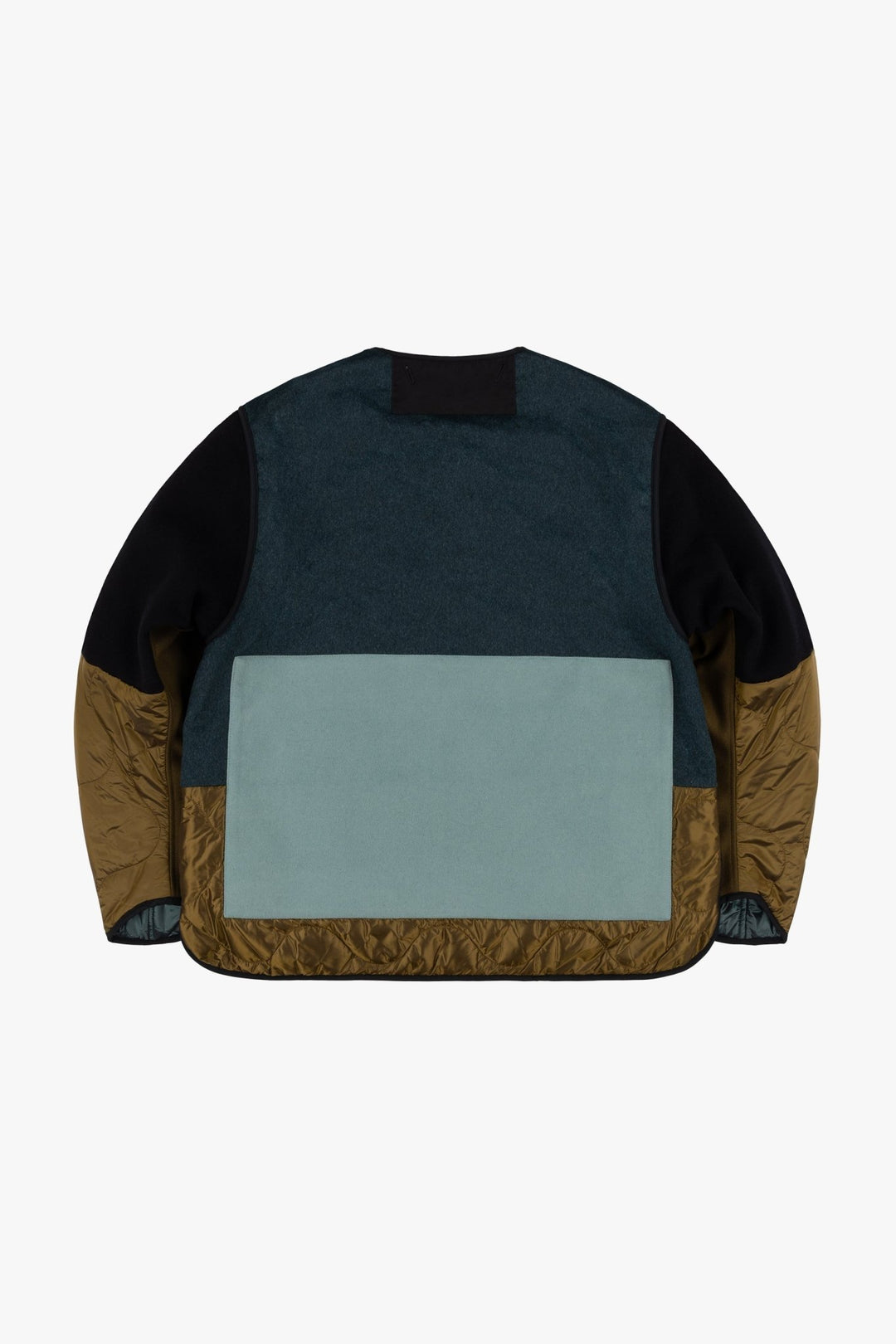 Signature Patchwork Wool Cropped Quilt - Moss / Mineral Green