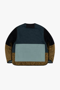 Signature Patchwork Wool Cropped Quilt - Moss / Mineral Green