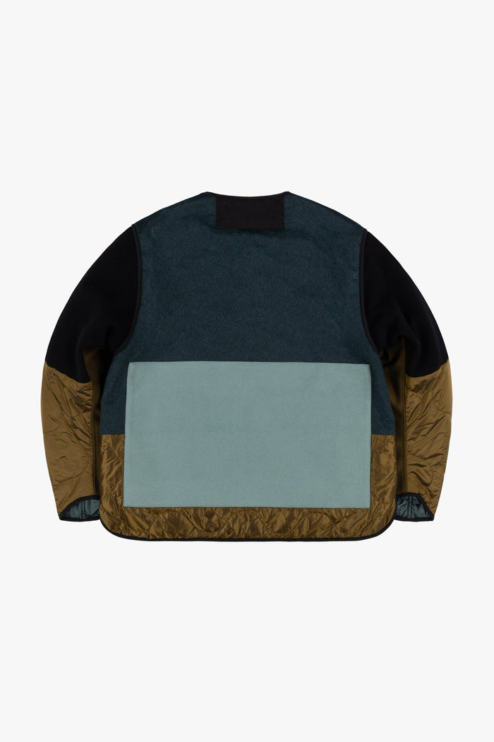 Signature Patchwork Wool Cropped Quilt - Moss / Mineral Green